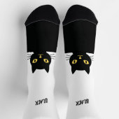 Personalized Black Cat Socks - Cat Lovers gift  ソックス (上部)
