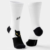 Personalized Black Cat Socks - Cat Lovers gift  ソックス (傾斜あり)