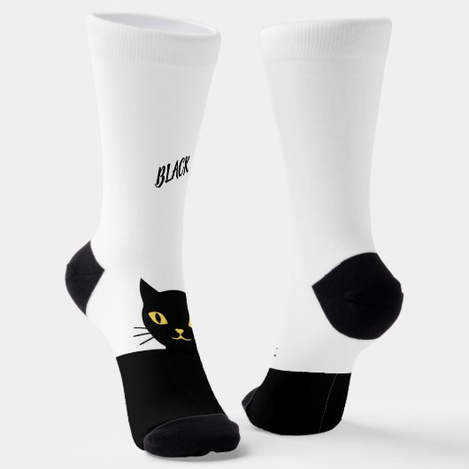 Personalized Black Cat Socks - Cat Lovers gift  ソックス (傾斜あり)