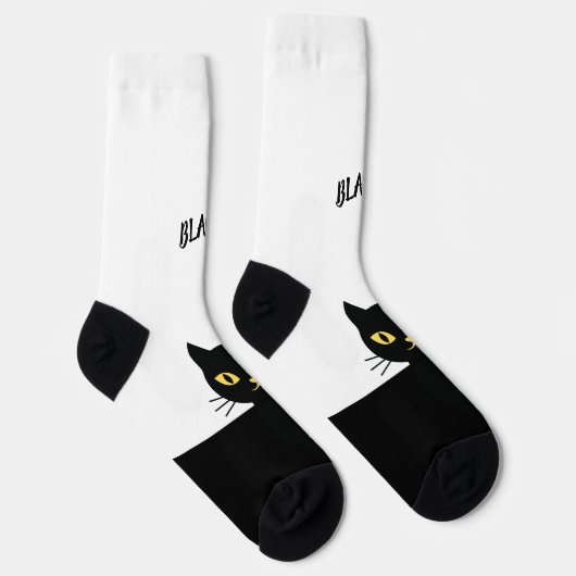 Personalized Black Cat Socks - Cat Lovers gift  ソックス (右)