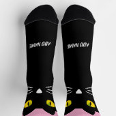 Personalized Black Cat Socks - Cats Custom Gift  ソックス (上部)