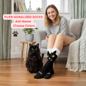 Personalized Black Cat Socks - Cats Custom Gift  ソックス