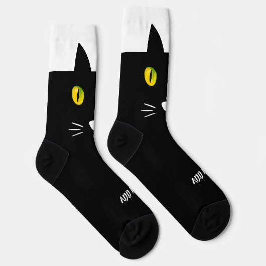 Personalized Black Cat Socks - Cats Custom Gift ソックス (右)