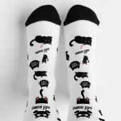 Personalized Black Cat Socks - Custom Cat Lover Gi ソックス (上部)