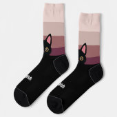 Personalized Black Cat Socks Custom Name Color ソックス (左)
