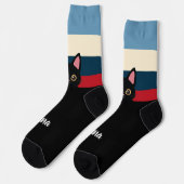 Personalized Black Cat Socks Custom Name Color ソックス (左)