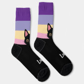 Personalized Black Cat Socks Custom Name Color ソックス (右)