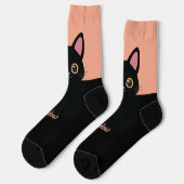 Personalized Black Cat Socks - Gift For Cat lovers ソックス (左)