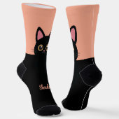 Personalized Black Cat Socks - Gift For Cat lovers ソックス (傾斜あり)
