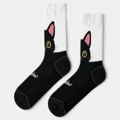 Personalized Black Cat Socks - Gift For Cat lovers ソックス (左)