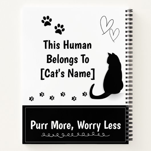 Personalized Black Cat Spiral Notebook ノートブック (裏面)