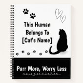 Personalized Black Cat Spiral Notebook ノートブック (正面)