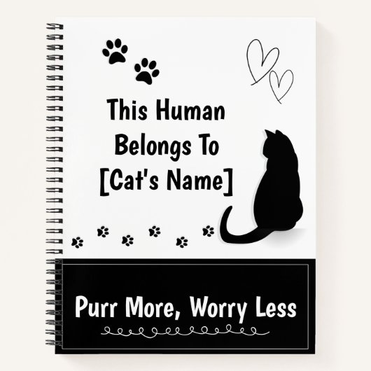 Personalized Black Cat Spiral Notebook ノートブック (正面)