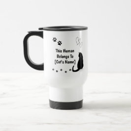 Personalized Black Cat Travel Mug トラベルマグ