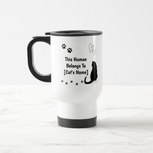 Personalized Black Cat Travel Mug トラベルマグ (左)