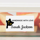 Personalized Black Cat with yellow eyes ラベル (貼付)