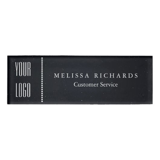 Personalized Black Chalkboard Small Name Badge 名札 (正面)