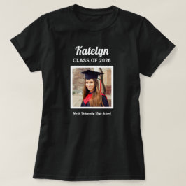 Personalized Black Class of 2022 Graduation Photo Tシャツ