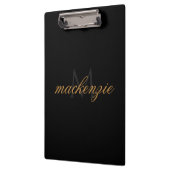 Personalized Black Clipboard with Name and Initial クリップボード (左)