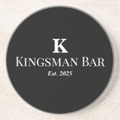 Personalized Black Coaster Set with Monogram and N コースター (正面)