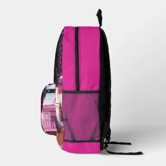 Personalized Black doll  プリントバックパック (右)