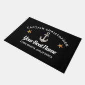 Personalized Black Doormat w/ Starfish & Anchor ドアマット (アングル)