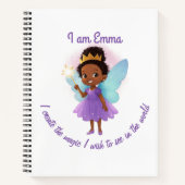 Personalized Black Fairy Girl Notebook ノートブック (正面)