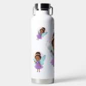 Personalized Black Fairy Girl Water Bottle ウォーターボトル (正面)