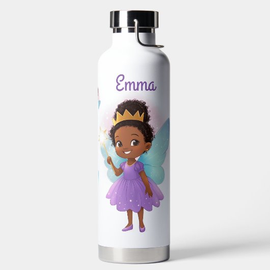 Personalized Black Fairy Girl Water Bottle ウォーターボトル (左面)
