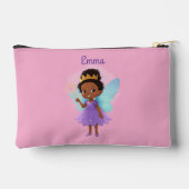 Personalized Black Fairy Girl Zipper Pouch – Pink  アクセサリーポーチ (裏面)