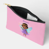 Personalized Black Fairy Girl Zipper Pouch – Pink  アクセサリーポーチ (見開き)