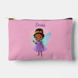 Personalized Black Fairy Girl Zipper Pouch – Pink  アクセサリーポーチ