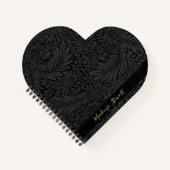 Personalized Black Floral Pattern ノートブック (正面)