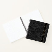 Personalized Black Floral Pattern ノートブック (内部)