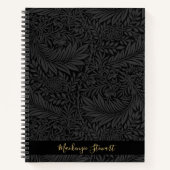 Personalized Black Floral Pattern ノートブック (正面)