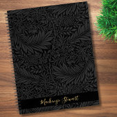 Personalized Black Floral Pattern ノートブック