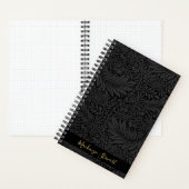 Personalized Black Floral Pattern ノートブック (内側)