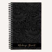 Personalized Black Floral Pattern ノートブック (正面)