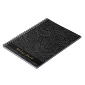 Personalized Black Floral Pattern ノートブック (左側)