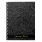 Personalized Black Floral Pattern ノートブック (正面)