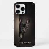 Personalized Black Frenchie Portrait iPhoneケース (裏面)
