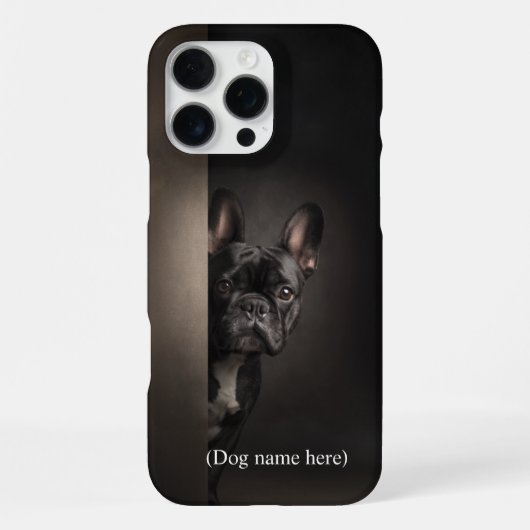 Personalized Black Frenchie Portrait iPhoneケース (裏面)