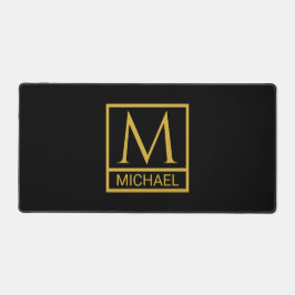 Personalized Black Gift Bag with Initial & Name デスクマット