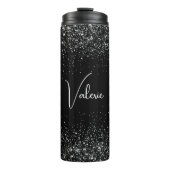 Personalized Black Glitter Stainless Steel  タンブラー (正面)
