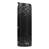 Personalized Black Glitter Stainless Steel  タンブラー (回転右)