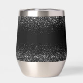 Personalized Black Glitter Stainless Wine Tumbler (背面)