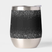 Personalized Black Glitter Stainless Wine Tumbler (左面)