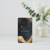 Personalized Black & Gold Galaxy QR Code 名刺 (スタンド正面)
