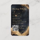 Personalized Black & Gold Galaxy QR Code 名刺 (裏面)
