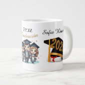 Personalized Black Gold Graduate Mug ジャンボコーヒーマグカップ (正面右)